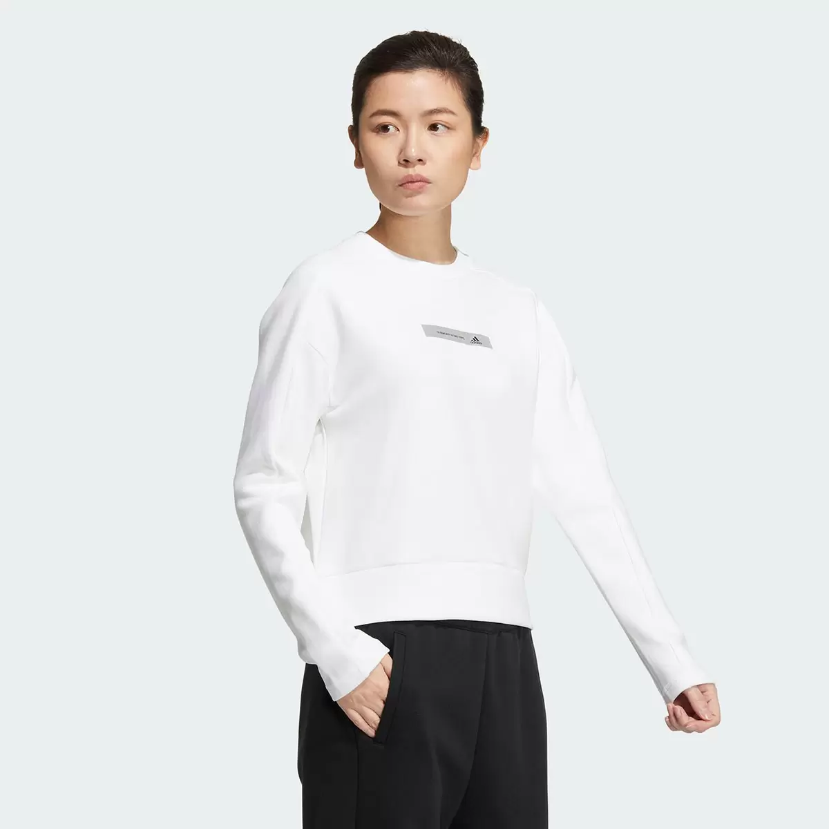 Adidas 女長袖上衣 白