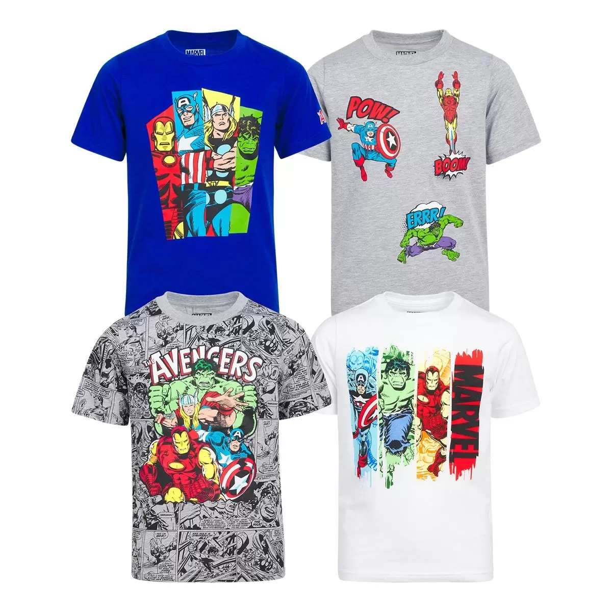兒童卡通圖案短袖上衣四件組 Avengers 7T