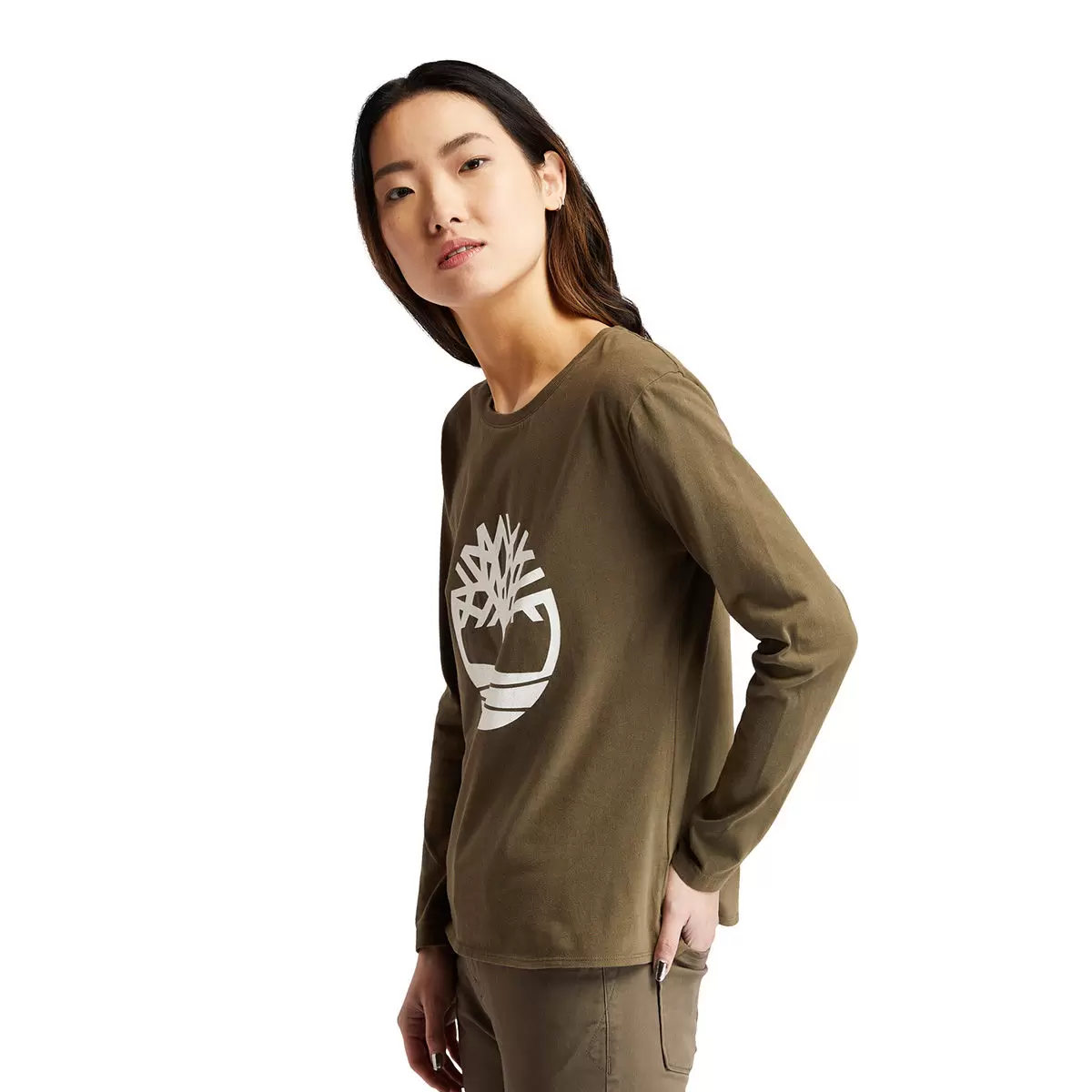 Timberland 女長袖上衣 墨綠 M