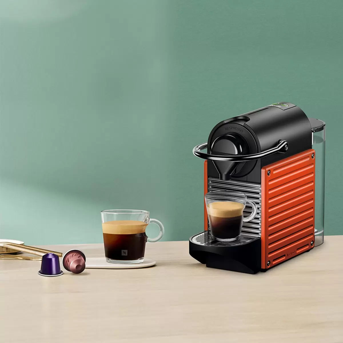 Nespresso Pixie 義式膠囊咖啡機 紅色 含40顆咖啡膠囊