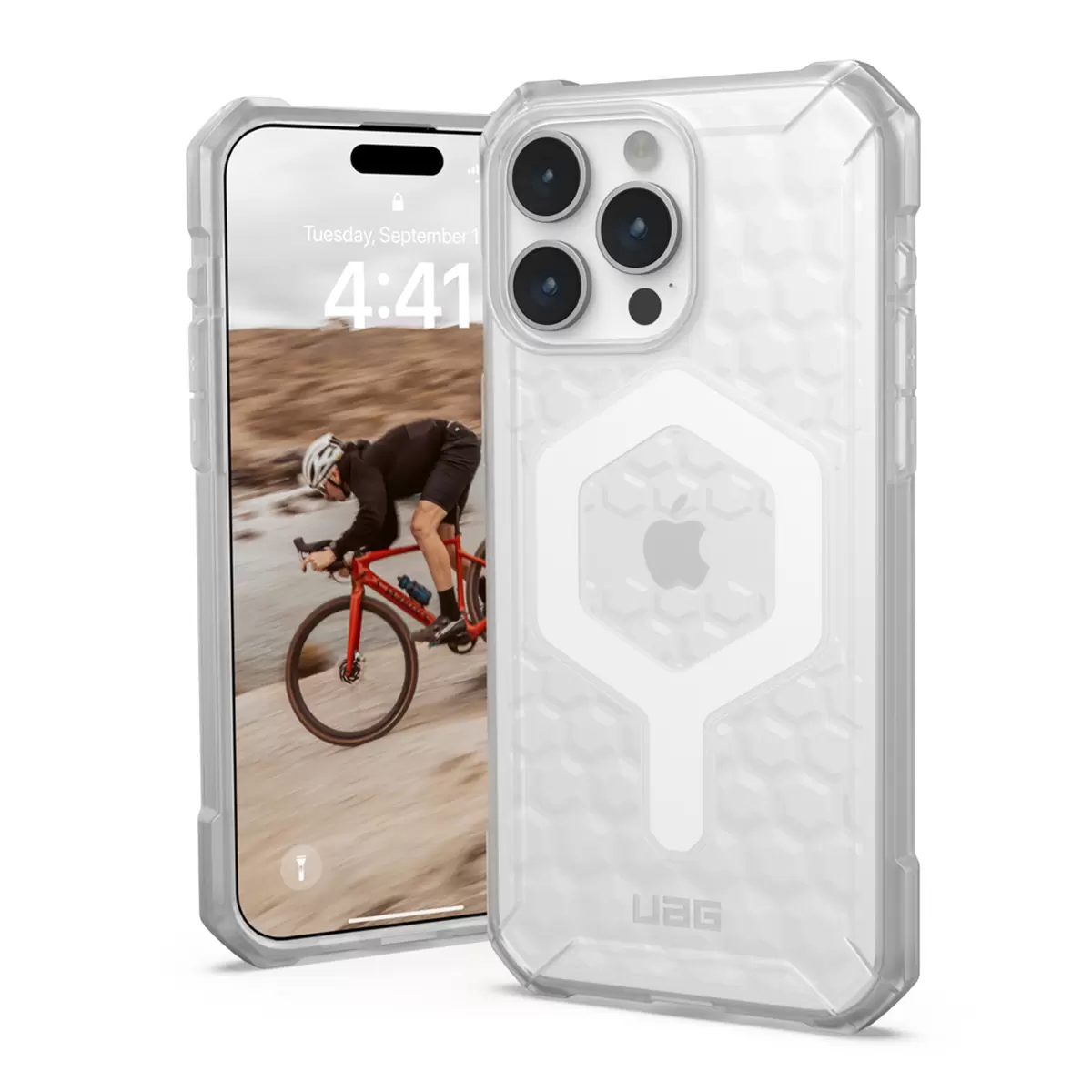 UAG Essential Armor 磁吸式耐衝擊保護殼 搭配 2.5D 滿版玻璃保貼 適用 iPhone 15 Pro