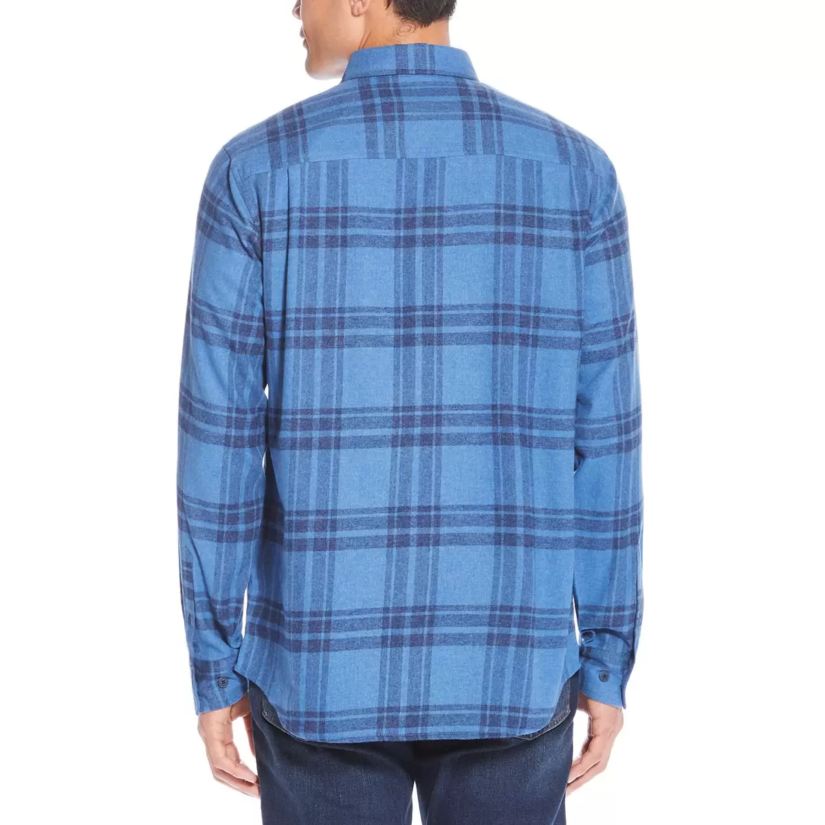 Weatherproof Vintage 男法蘭絨長袖襯衫 藍色格紋