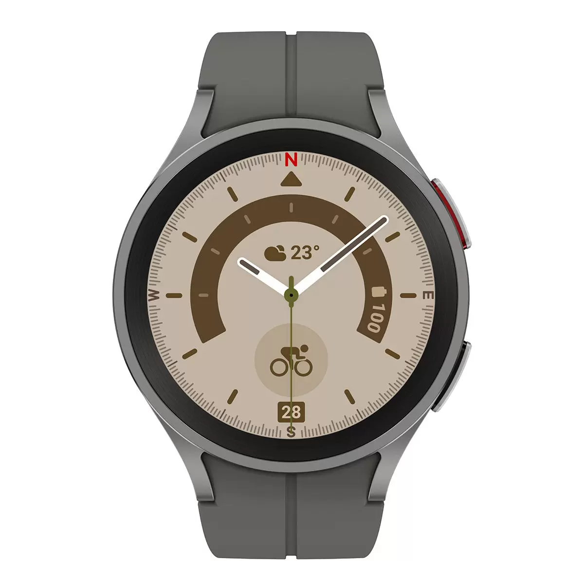 Samsung Galaxy Watch5 Pro 45公釐 R920 鈦晶灰 鈦金屬錶殼搭配灰色D型扣運動錶帶