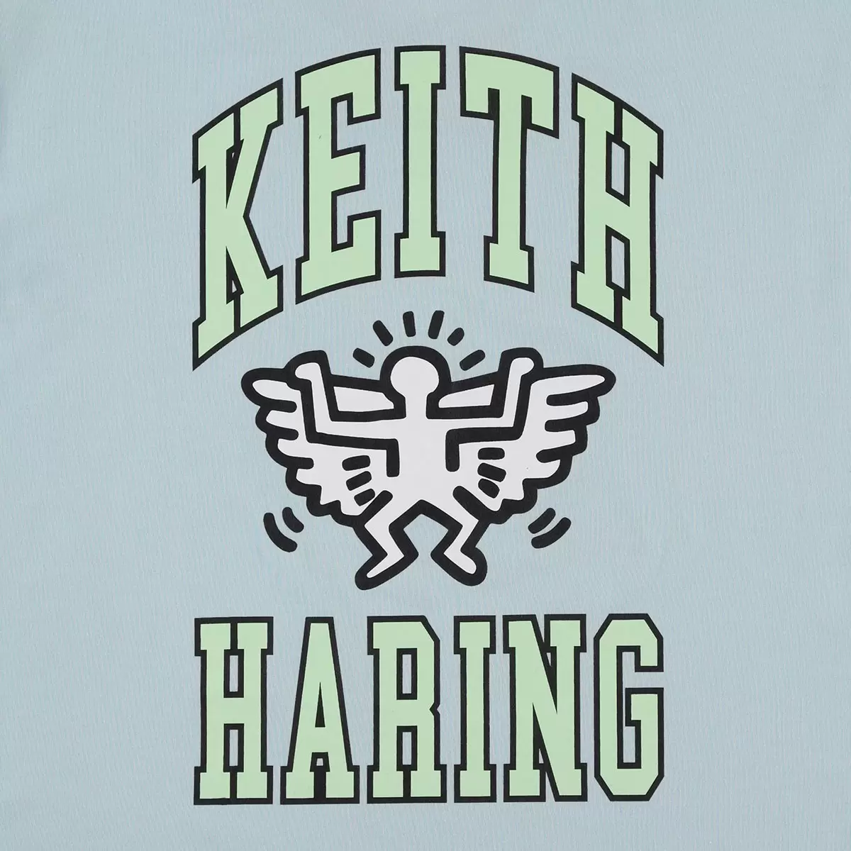 Keith Haring 女塗鴉短袖上衣 淺藍 L