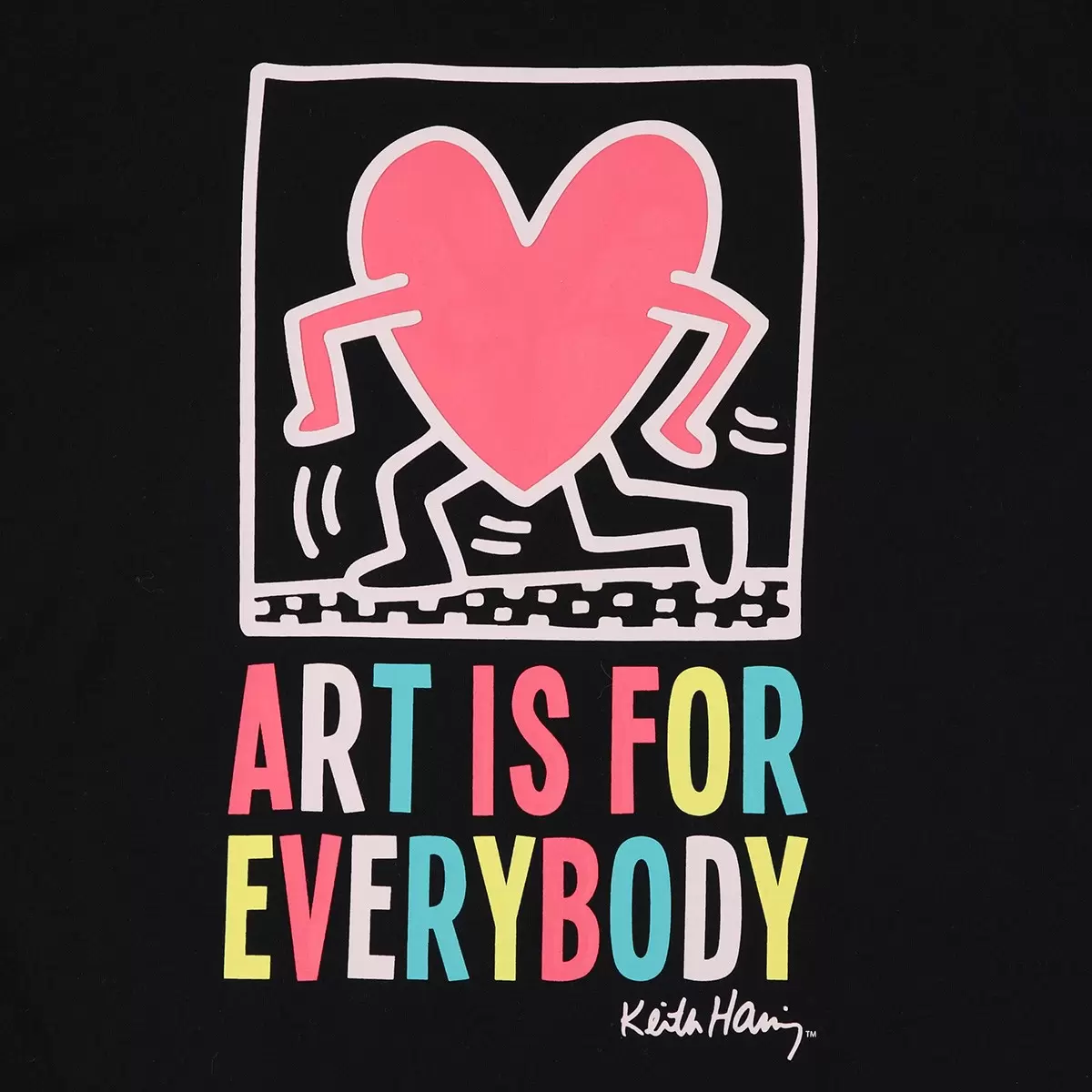 Keith Haring 女短袖Logo上衣 黑 L