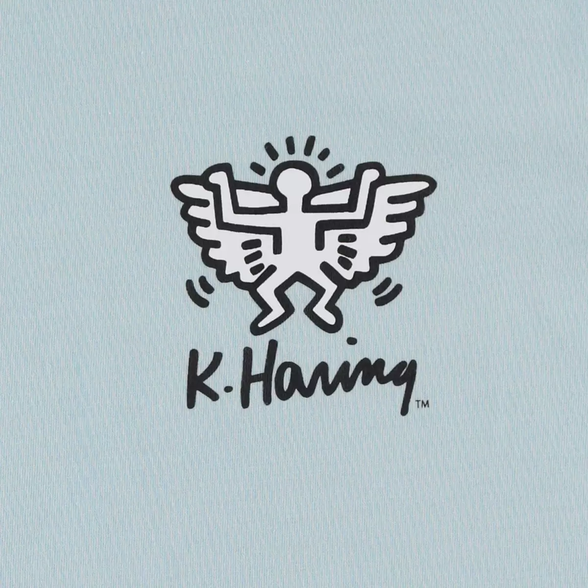 Keith Haring 女塗鴉短袖上衣 淺藍 L