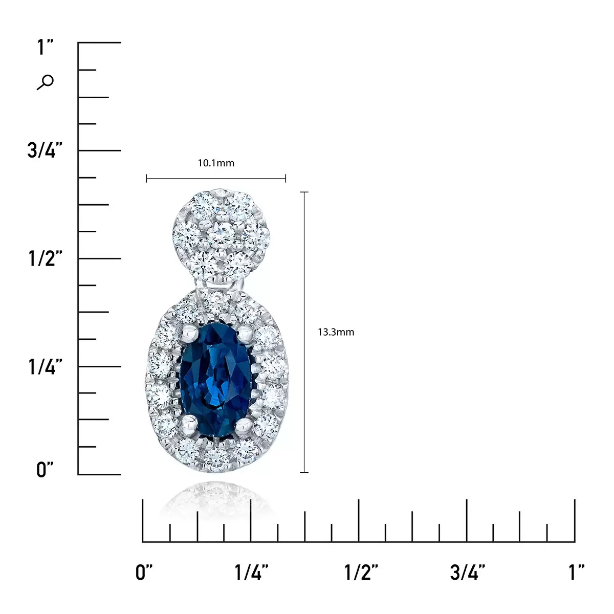 0.28克拉 14K白K金 藍寶石鑽石耳環 VS2/I