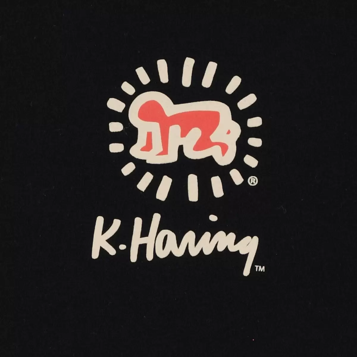 Keith Haring 女塗鴉短袖上衣 黑 XL