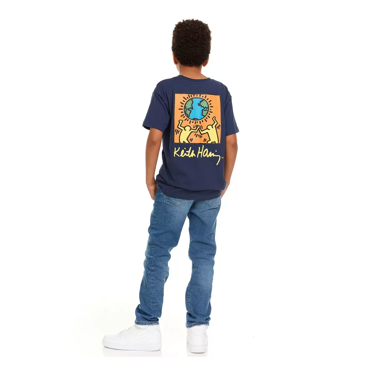 Keith Haring 兒童短袖上衣三件組 藍 M