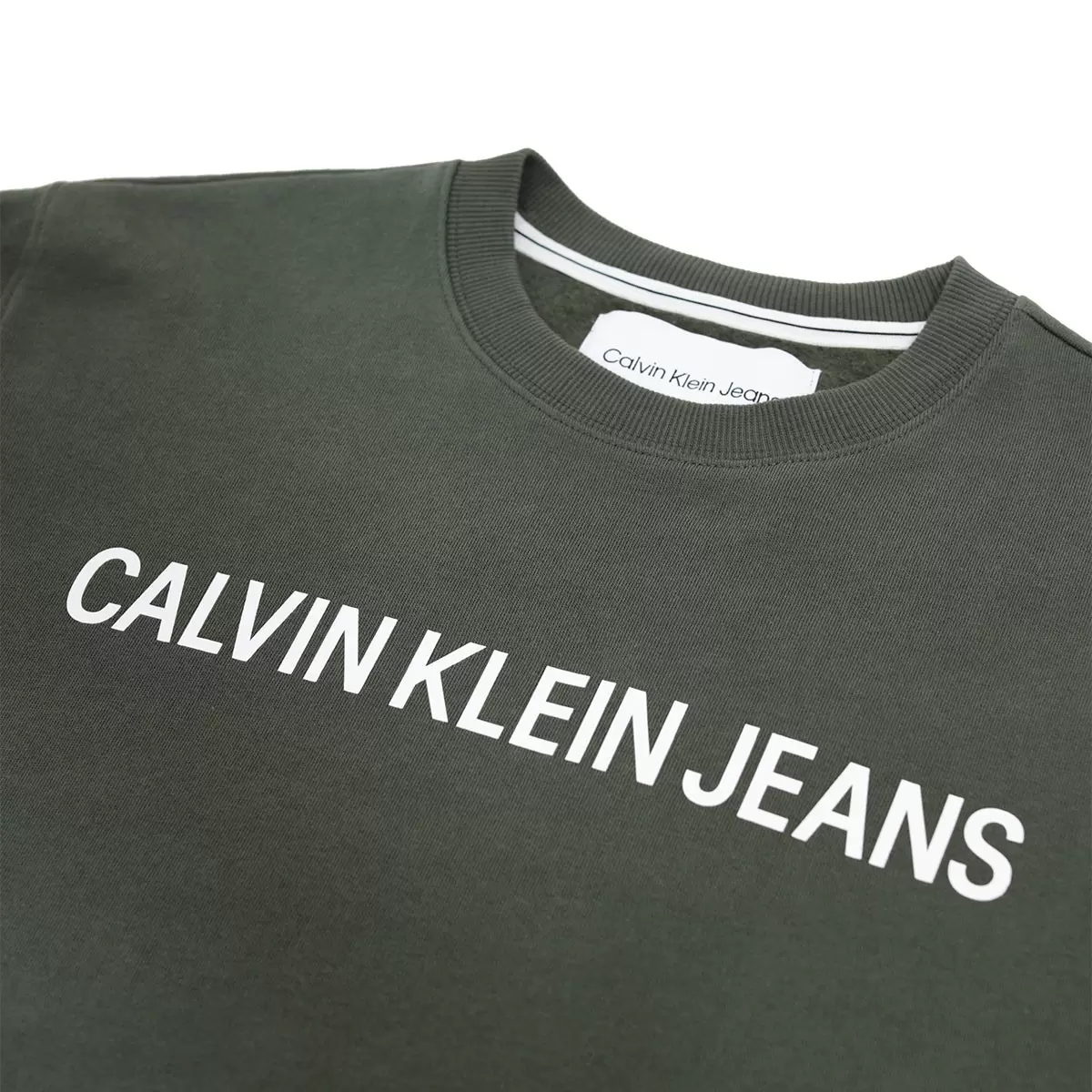 Calvin Klein 男圓領長袖上衣 綠色