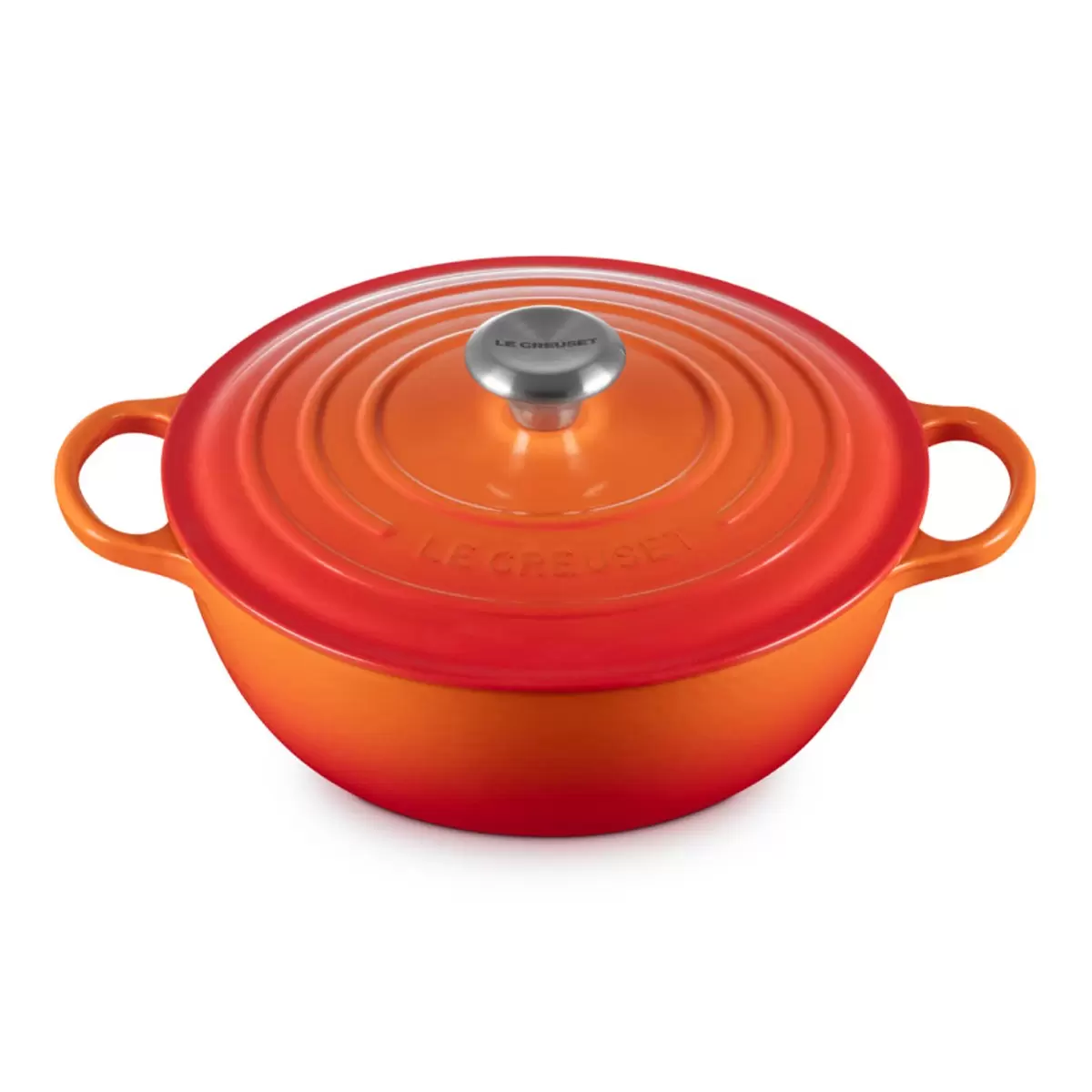 Le Creuset 琺瑯鑄鐵媽咪鍋 含鋼頭鍋蓋 28公分 火焰橘
