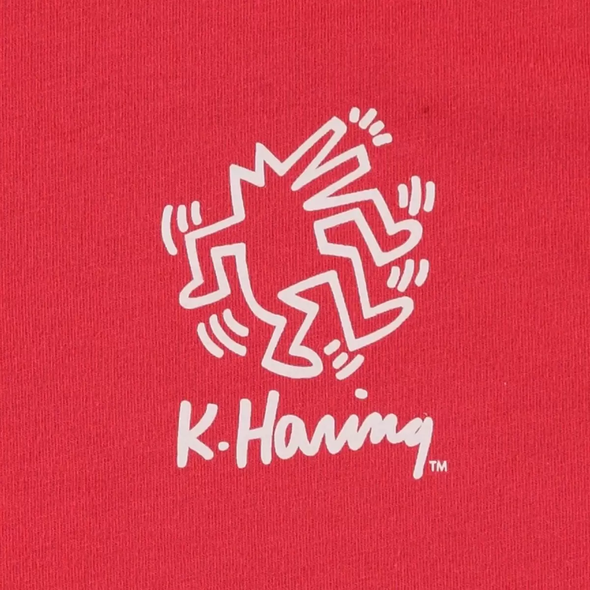 Keith Haring 女塗鴉短袖上衣 玫瑰紅 XL