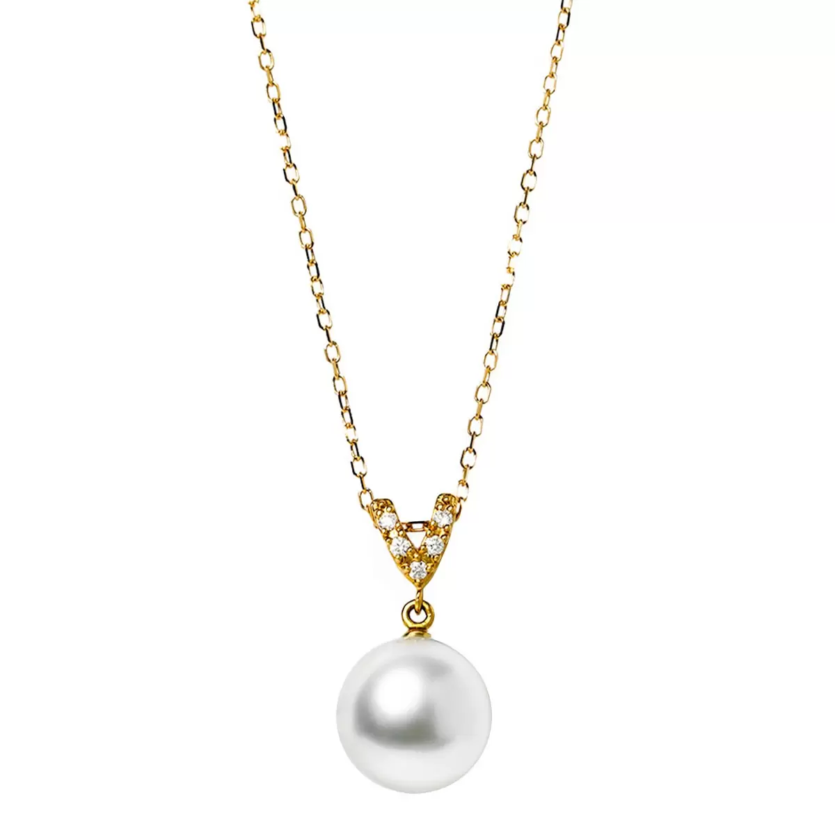 Tokyo Pearl 18K黃K金 9.0公釐 - 10.0公釐 南海白珍珠項鍊