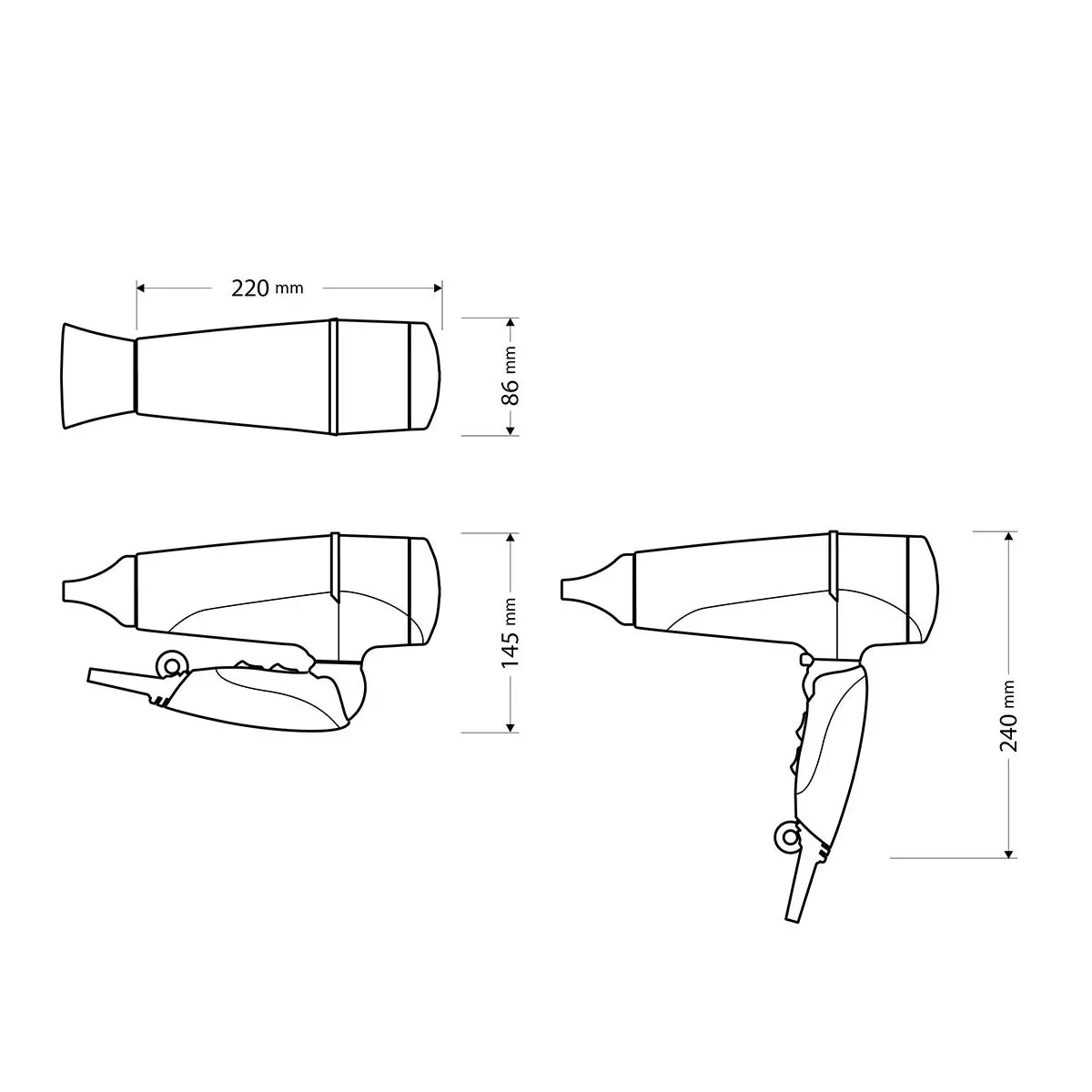 維力諾 折疊式水護色吹風機 SL5400T