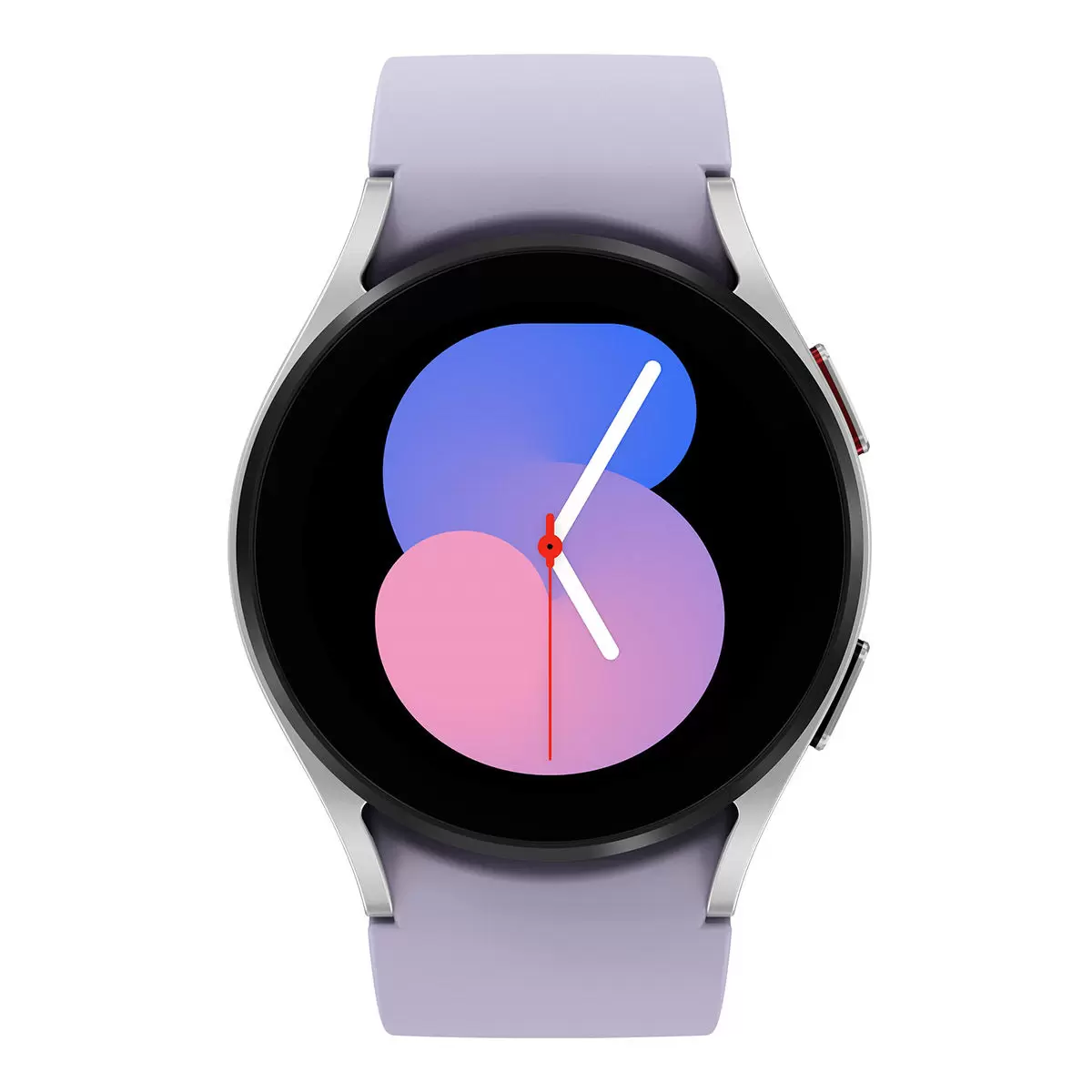 Samsung Galaxy Watch5 40公釐 R900 (藍芽) 辰曜銀 鋁合金錶殼搭配紫色彈性運動錶帶