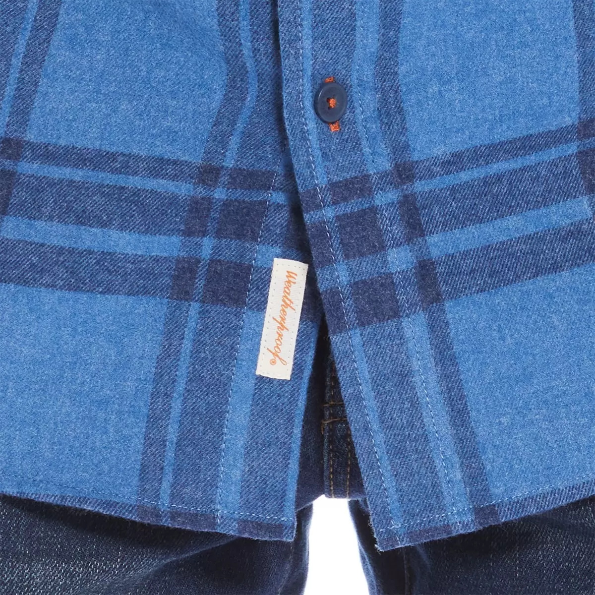 Weatherproof Vintage 男法蘭絨長袖襯衫 藍色格紋