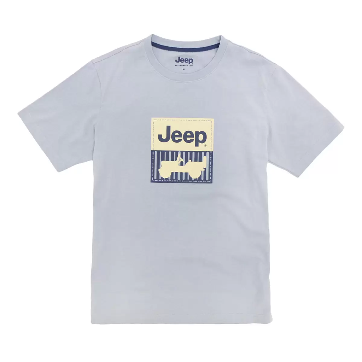 Jeep 男短袖純棉圖案T恤 深藍 S