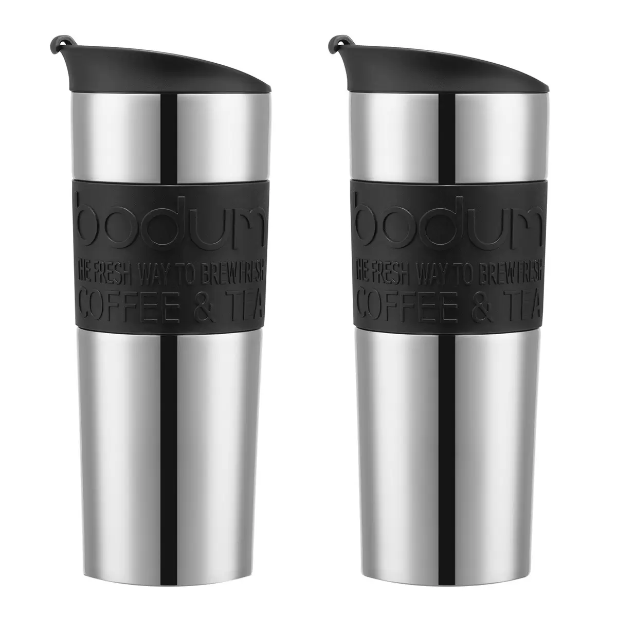 Bodum 不鏽鋼隨行杯 450毫升 X 2件組 黑色 + 黑色