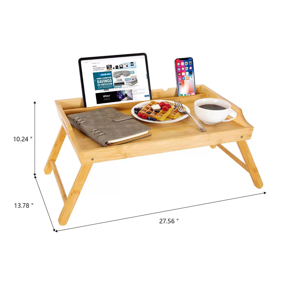 Carrara 多功能摺疊桌/床用桌 淺棕色