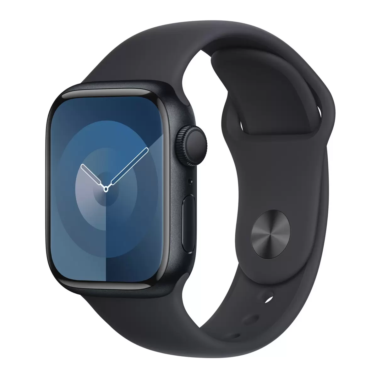 Apple Watch S9 (GPS) 41公釐 午夜色鋁金屬錶殼 午夜色運動型錶帶 S/M