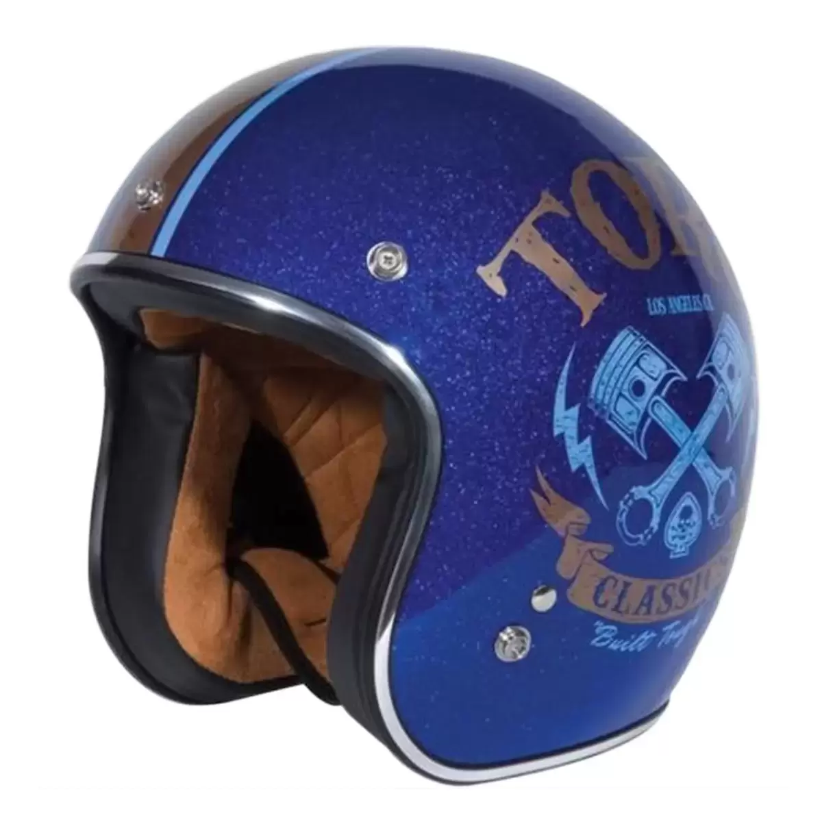 TORC T-50 3/4 防護頭盔 亮片珠光藍 XXL