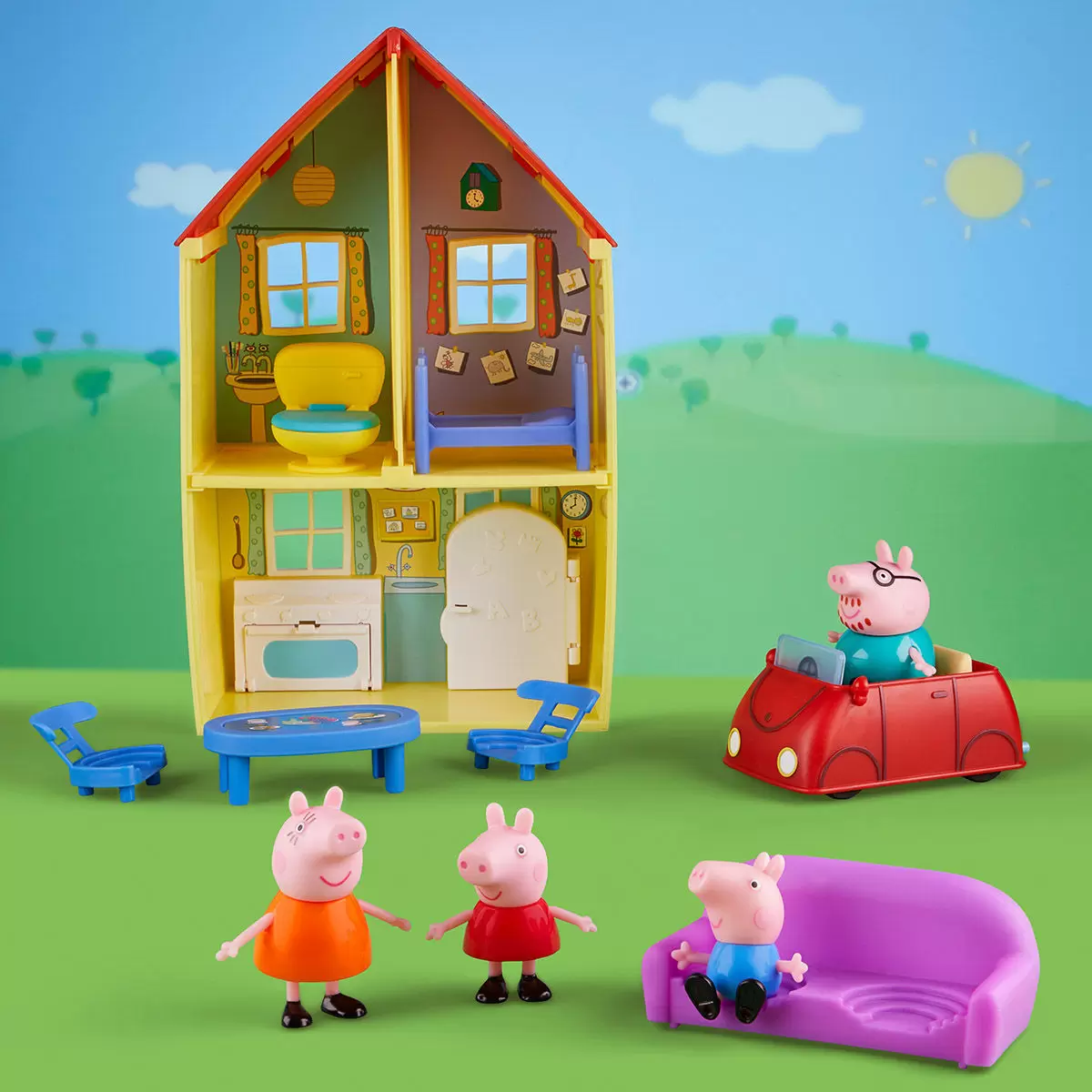 Peppa Pig 粉紅豬小妹佩佩豬的家小紅車遊戲組