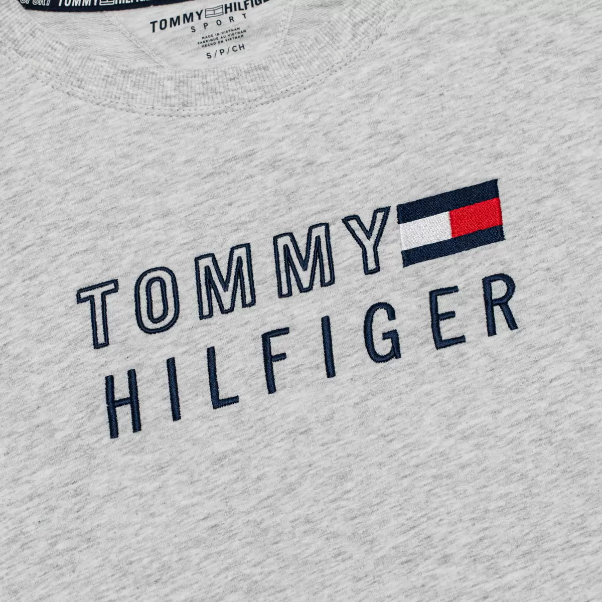 Tommy Hilfiger 女長袖圓領上衣 灰白 XL