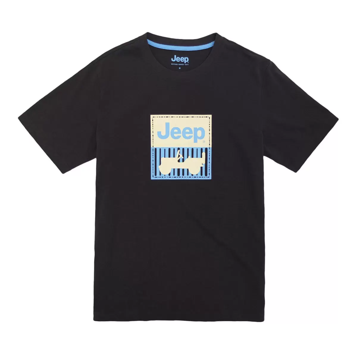 Jeep 男短袖純棉圖案T恤 黑 L