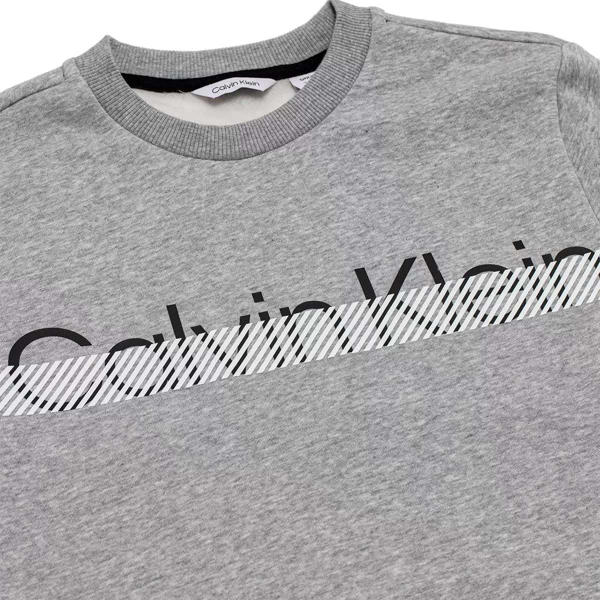 Calvin Klein 男長袖刷毛上衣 灰文字Logo