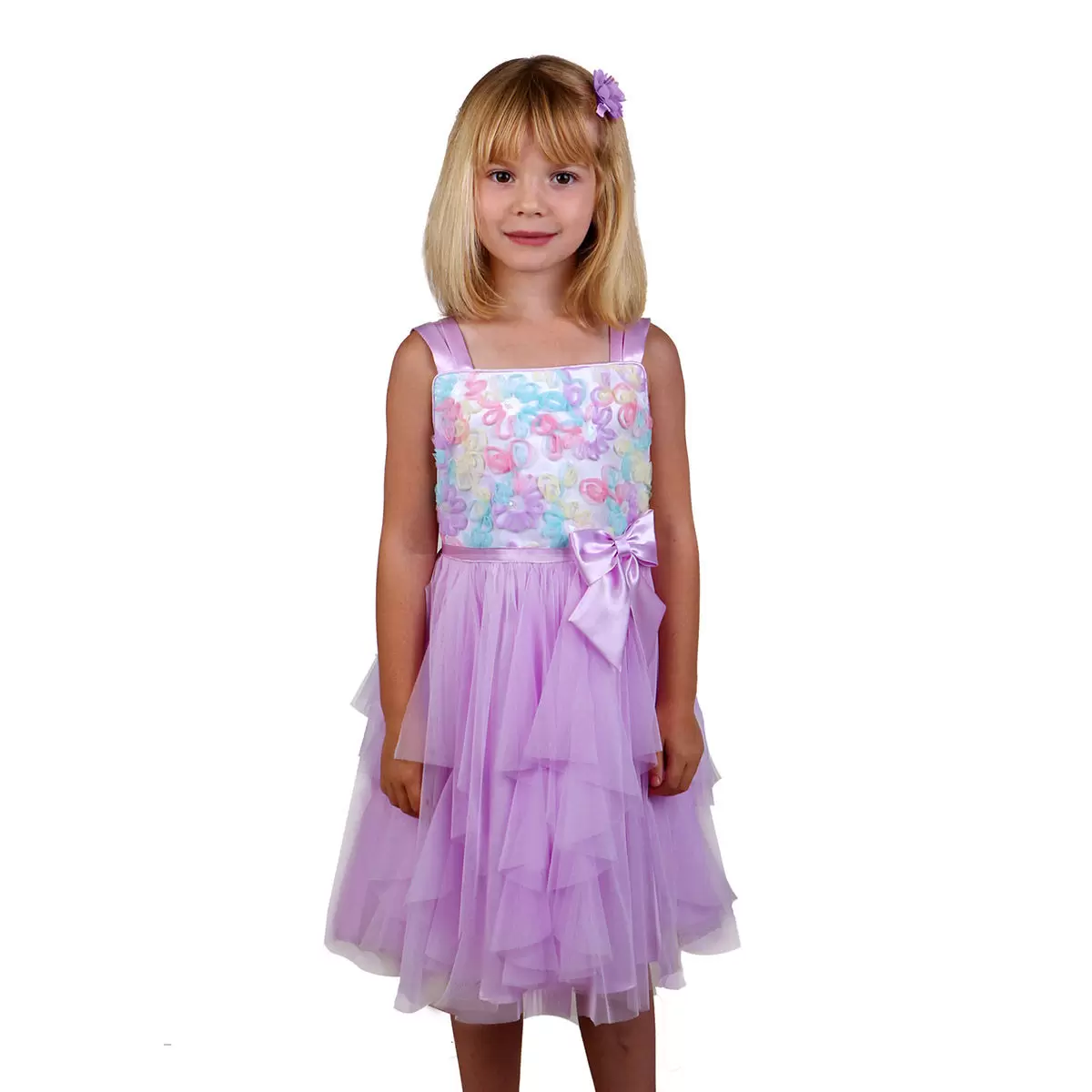 Jona Michelle 女童洋裝 紫色花瓣 8歲