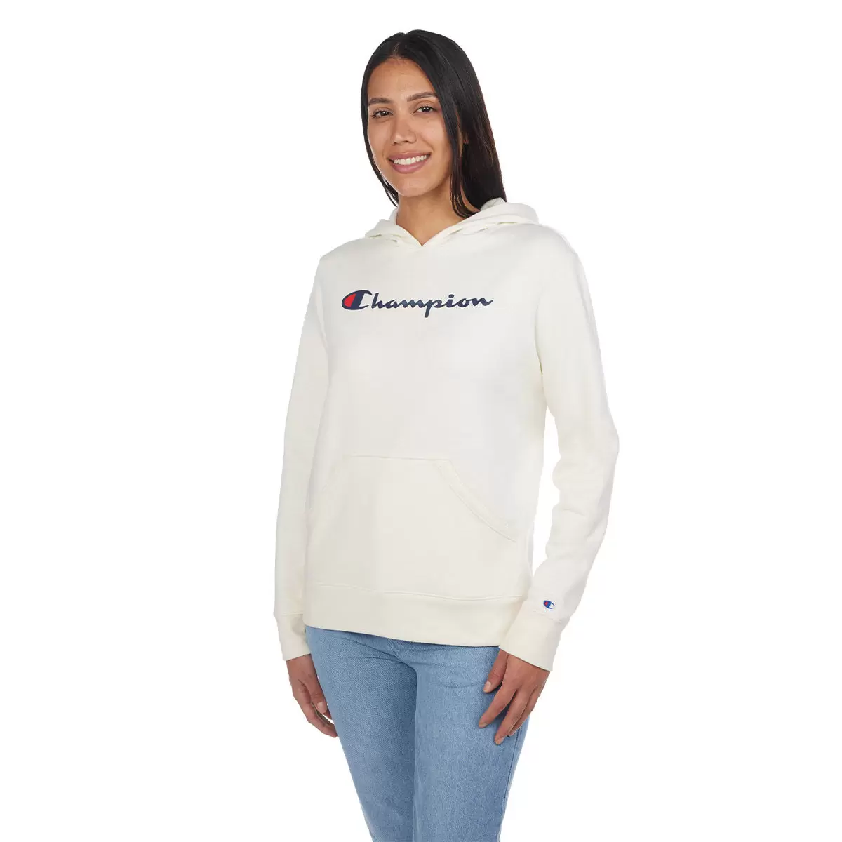 Champion 女連帽上衣 白 XL