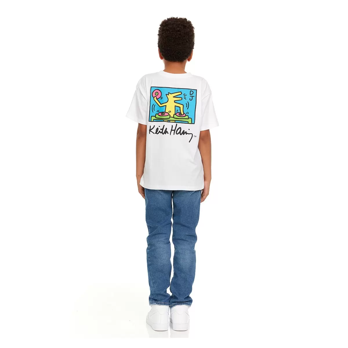 Keith Haring 兒童短袖上衣三件組 藍 XL