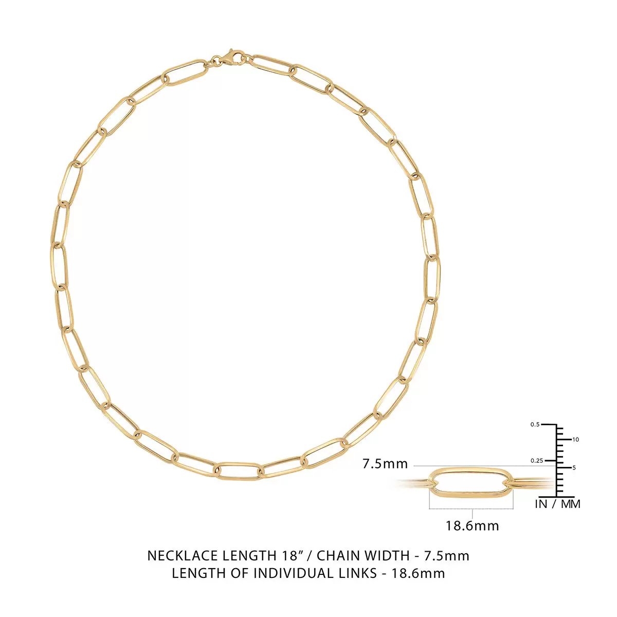 14K黃K金 迴紋針造型項鍊