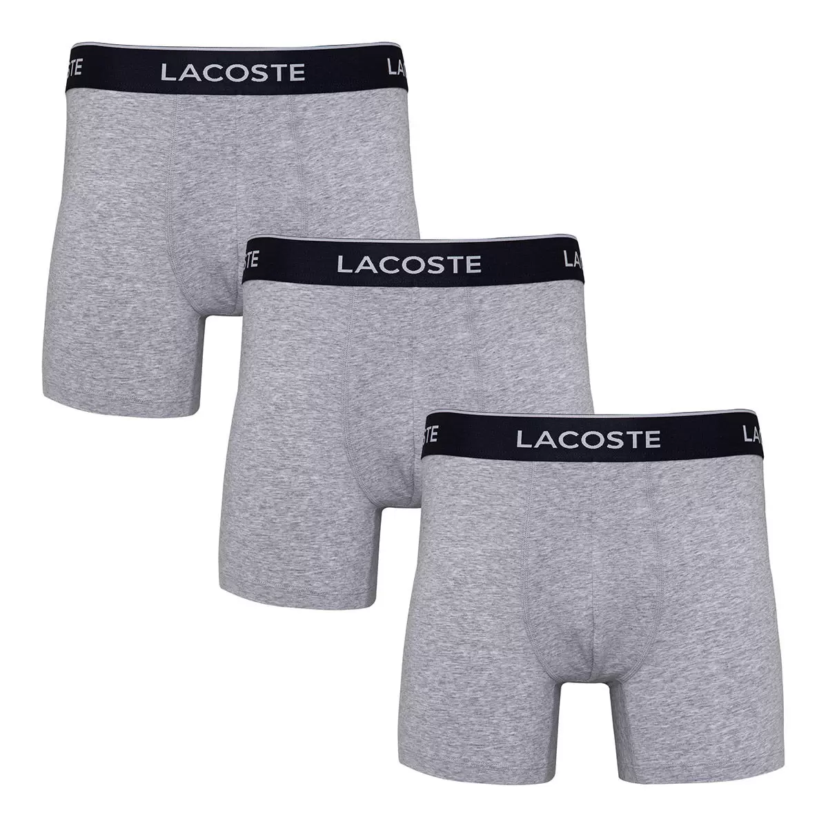 Lacoste 男彈性棉內褲三件組 灰 S