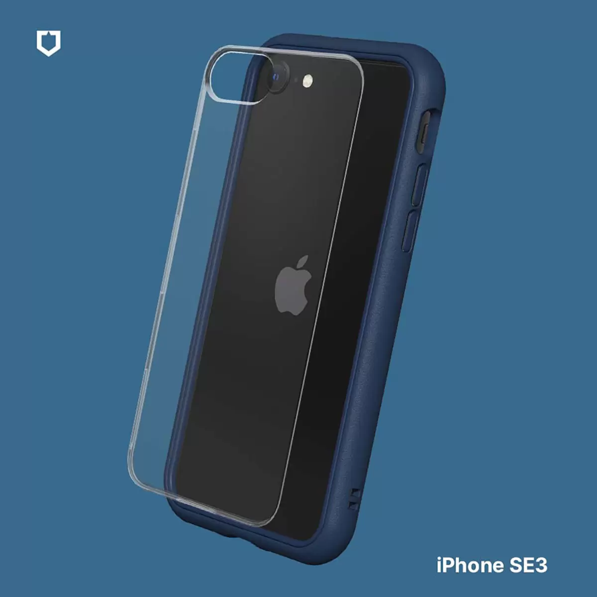 犀牛盾 iPhone SE MOD NX 防摔手機殼 + 9H 3D 滿版螢幕玻璃保護貼 海軍藍