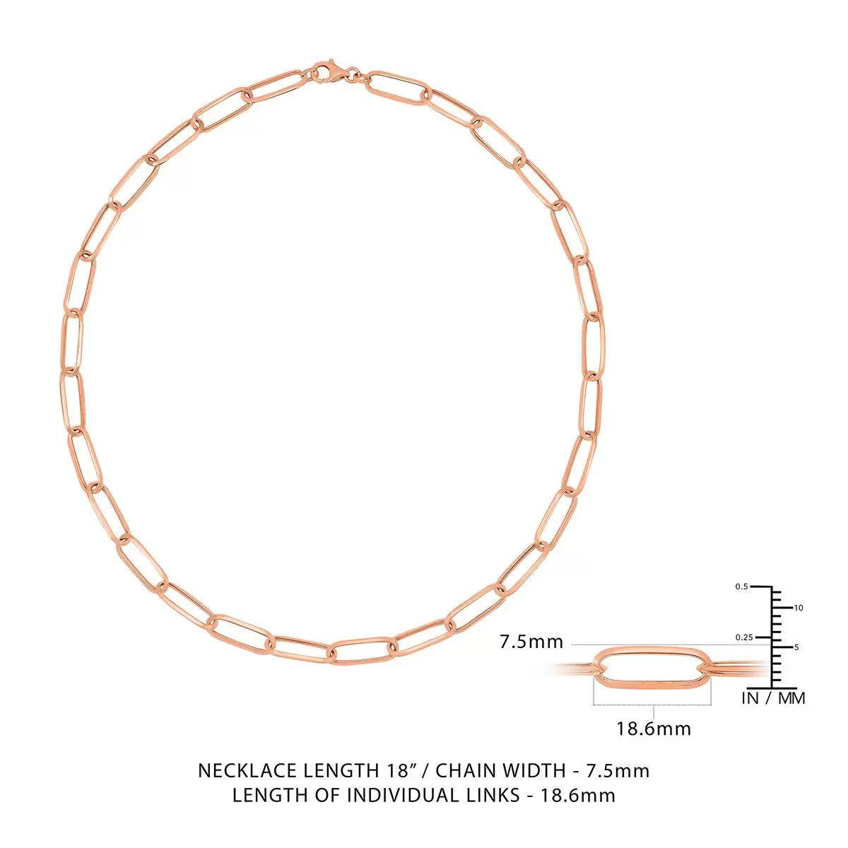 14K玫瑰金 迴紋針造型項鍊