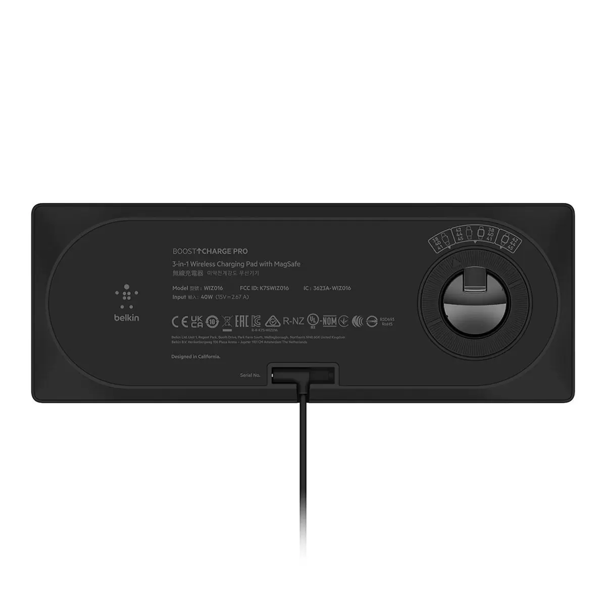 Belkin BOOST CHARGE PRO 三合一無線充電板 支援 MagSafe 黑