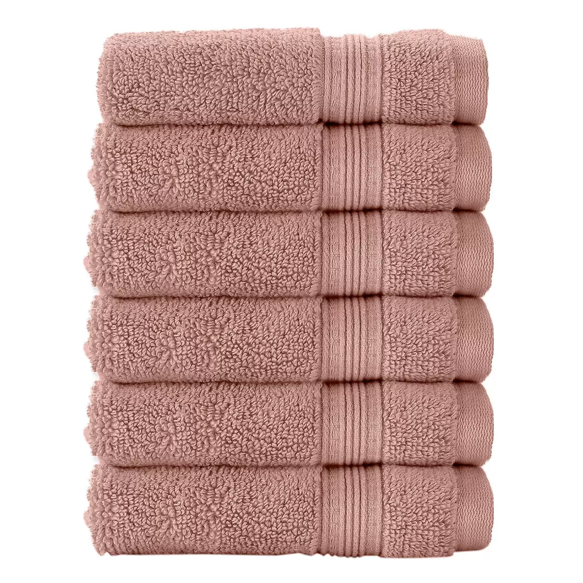 Grandeur 印度低捻純棉方巾六入組 33公分 X 33 公分 粉色