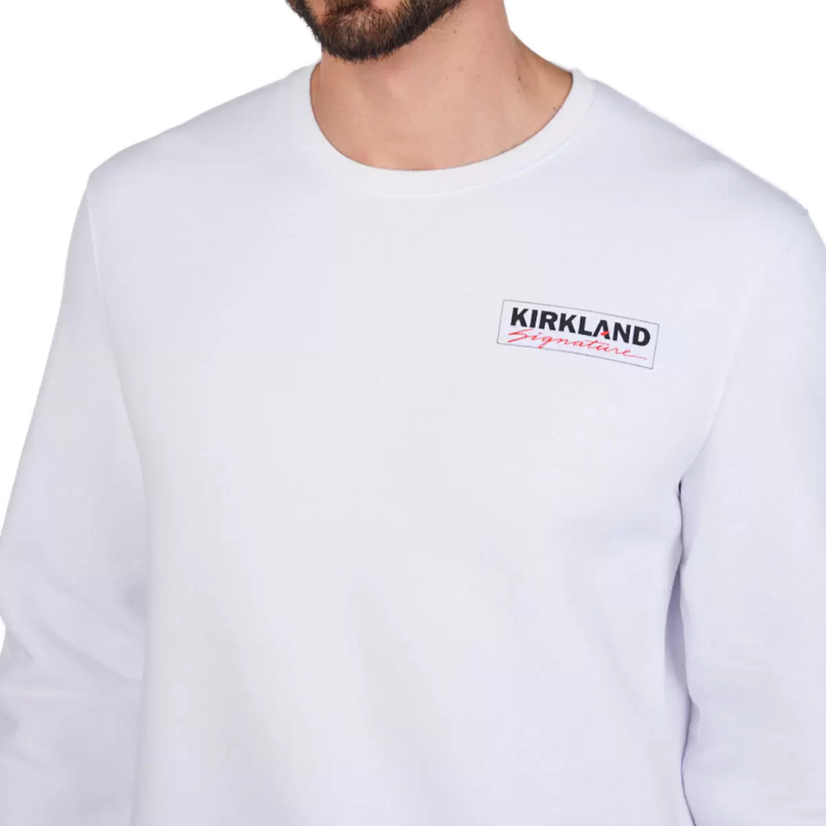 Kirkland Signature 科克蘭 Logo圓領長袖上衣 白 Men's S = Ladies' M