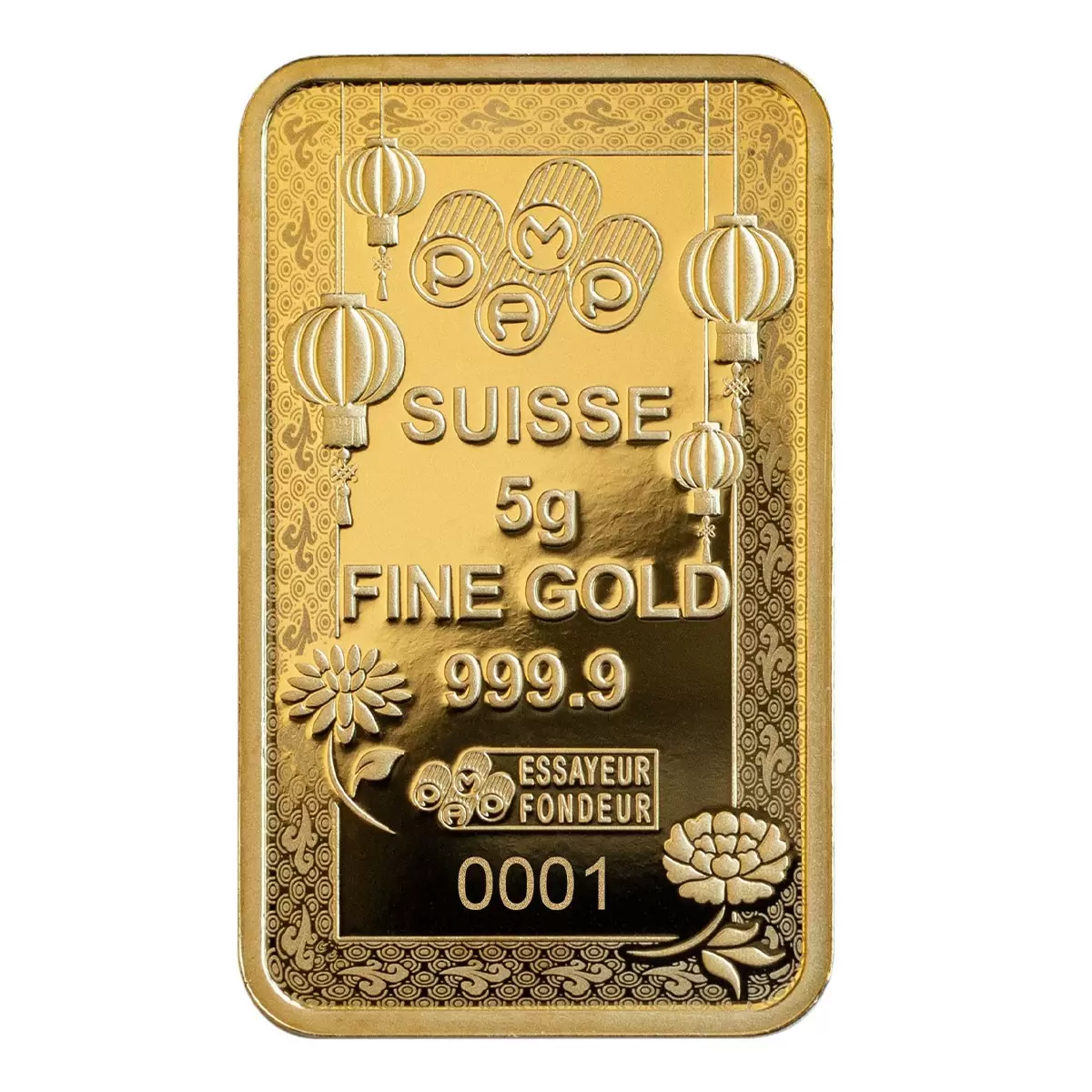 PAMP 彌勒佛黃金條塊 999.9 純金 5公克