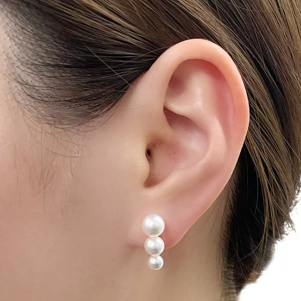 Tokyo Pearl 18K黃K金 4.5公釐-7.0公釐 Akoya珍珠耳環