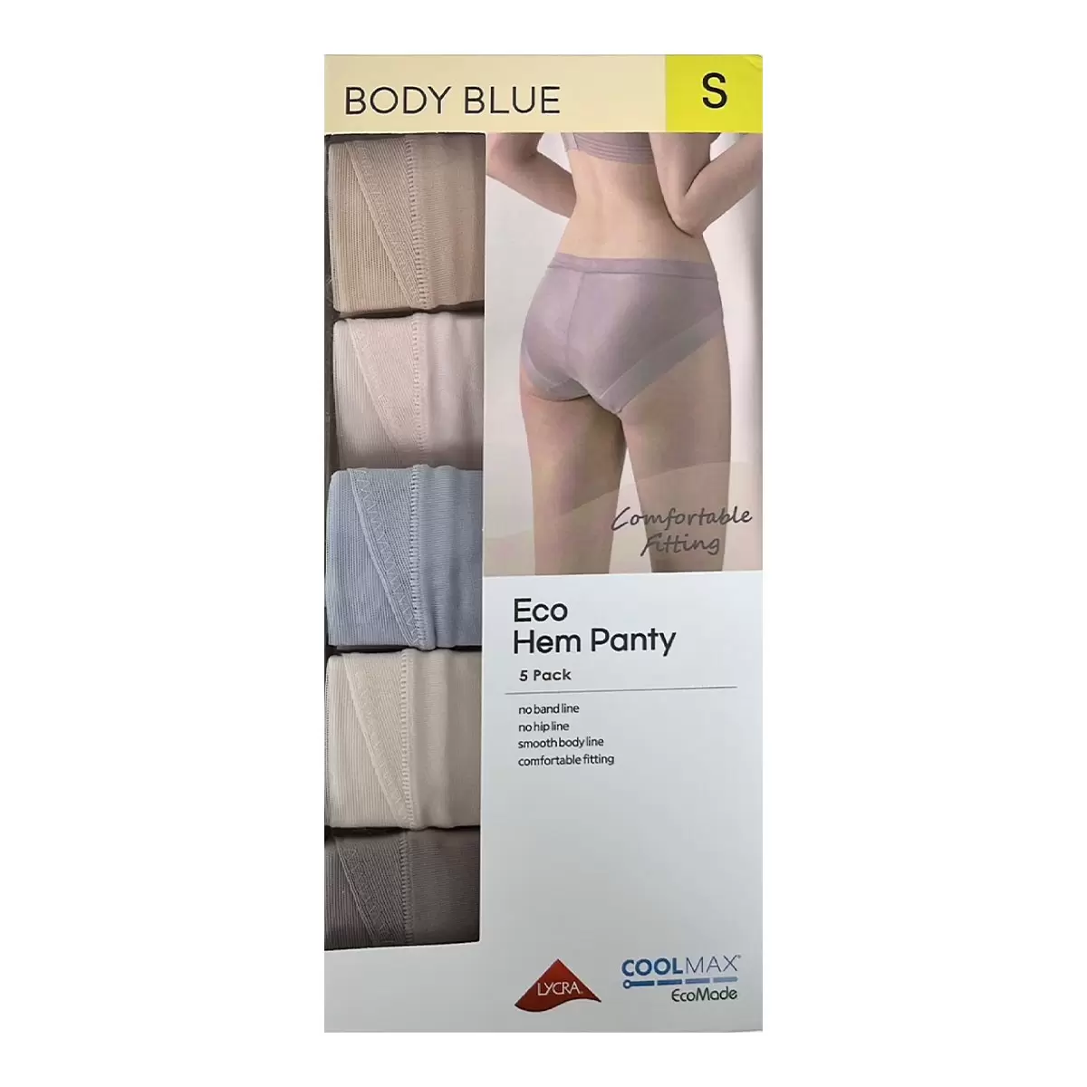 Body Blue 女內褲五入組 膚色系+藍色組合 XL