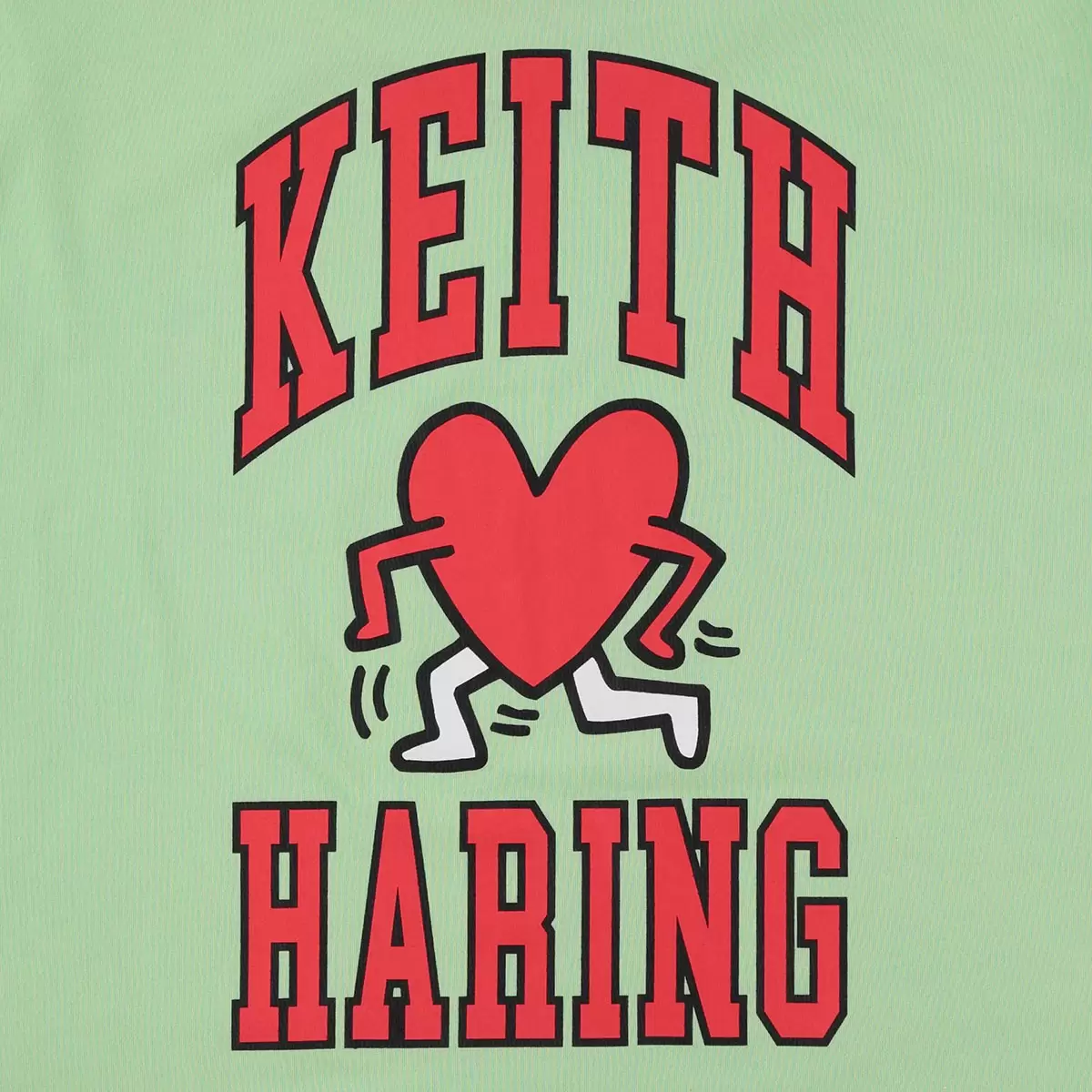 Keith Haring 女塗鴉短袖上衣 淺綠 XL