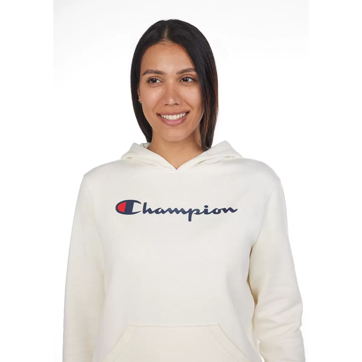 Champion 女連帽上衣 白 L