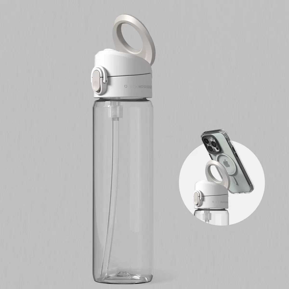 犀牛盾 AquaStand Tritan 吸管冷水瓶 800毫升 加犀牛盾磁吸環 白色