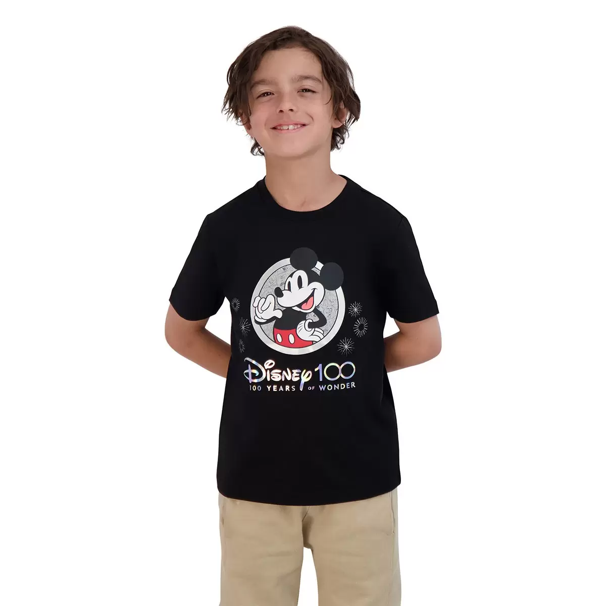 Disney 一百週年紀念兒童短袖上衣 黑 Mickey 男童 4
