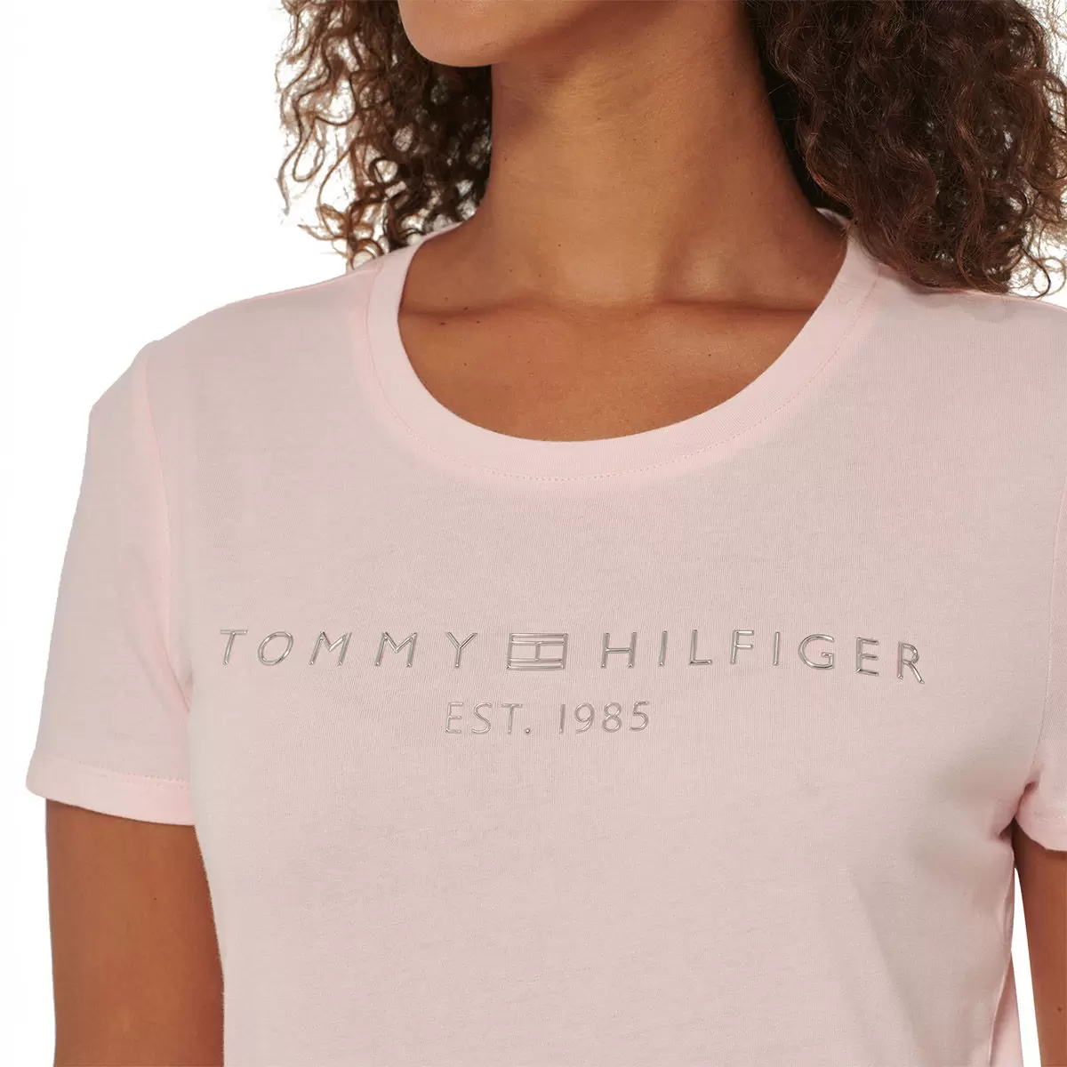 Tommy Hilfiger 女Logo圓領短袖上衣 粉 L