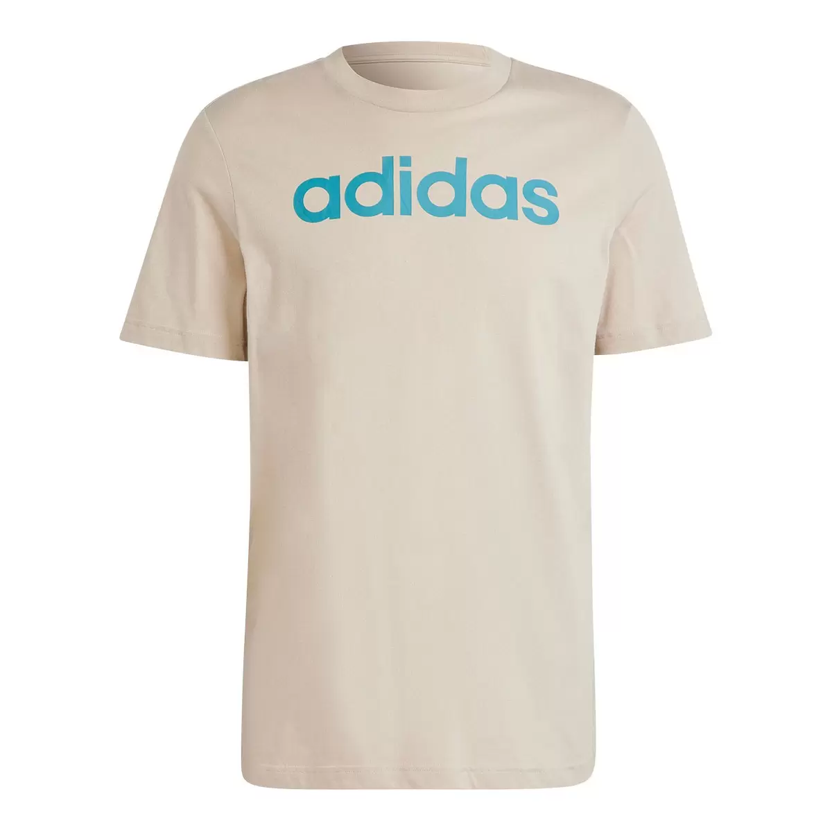 Adidas 男 Essentials Logo 短袖上衣 淺黃 M