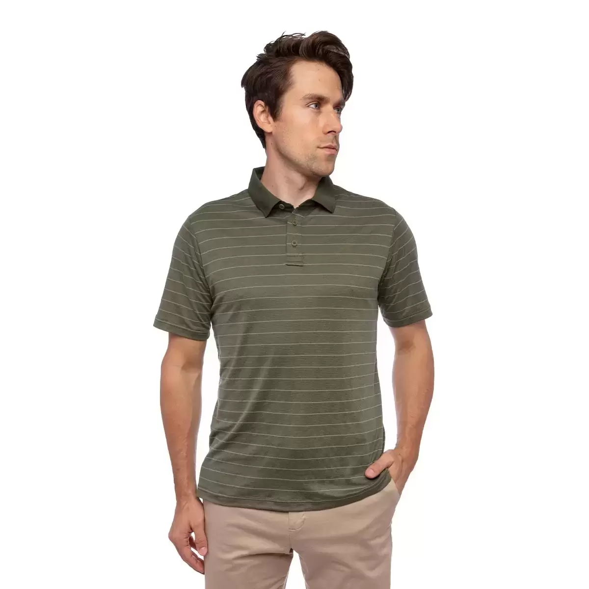 Glacier 男短袖Polo衫 橄欖 S