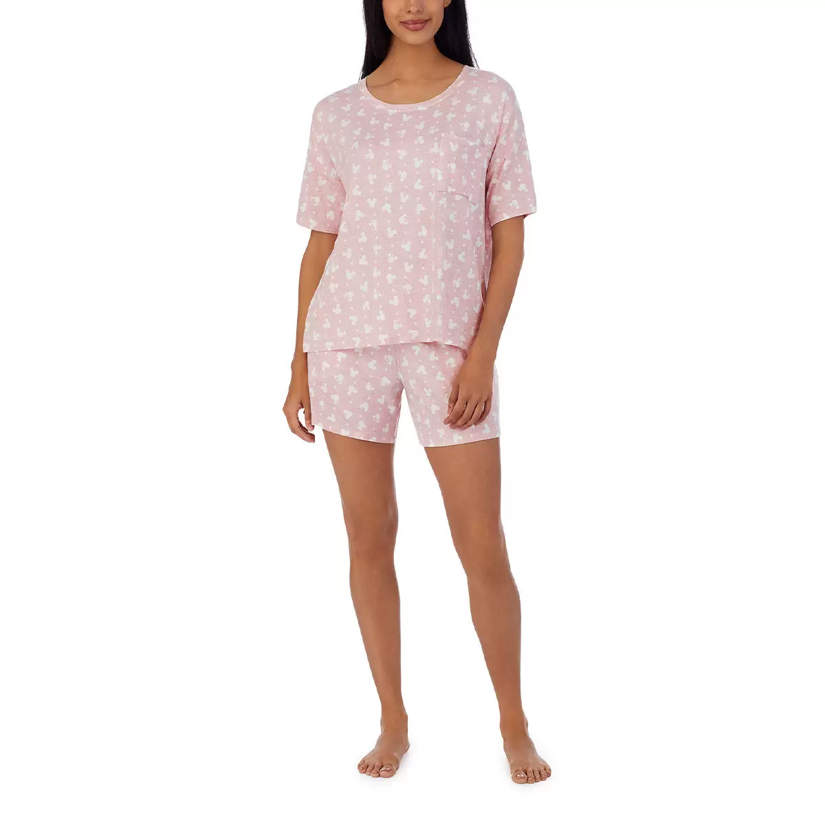 Disney 女短袖睡衣組 粉紅 S